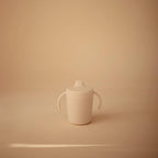 mushie Trainer Sippy Cup | Made in Denmark | Leak Resistant Twist-Off Lid & Handles | Plastic |6 Months + (Ivory)