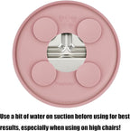 PandaEar 2 Pack Stainless Steel Baby Suction Plates & 2 Pack Spoons and Forks Set, Toddler Utensils Baby Feeding Set, Divided Plates for Baby Led Weaning Supplies, BPA-Free (Pink)