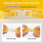 Baby Shower Cap Shield, Baby bath set shower cap, Visor Hat for Eye and Ear Protection for 0-9 Years Old Children,Cute Crown Shape Makes the Baby Bath More Fun (Yellow)