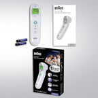 Braun No Touch 3-in-1 Thermometer for Adults, Kids & Babies, Measures Forehead, Liquid and Food Temps, Professional Accuracy & Color Coded Fever Guidance