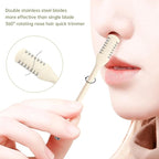 2-in-1 Nasal Hair Cutter for Women,3pcs Double Sided Nasal Hair Cutter,Nostril Hair Remover Tool, 360° Rotating Nose Hair Trimmer with Ear Digger for Men and Women Manual Nose Hair Trimmer