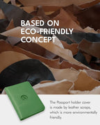 ALLIVE Genuine Leather Passport Holder With Airtag for Women Men - Travel Must-Haves, Airport Essentials, Passport Cover Gift - Green