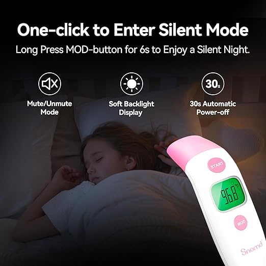 Forehead and Ear Thermometer 3 in 1 Non-Contact Backlight Body Object Temperature Checking Sensor Touchless Digital Thermometer with Fever Alert