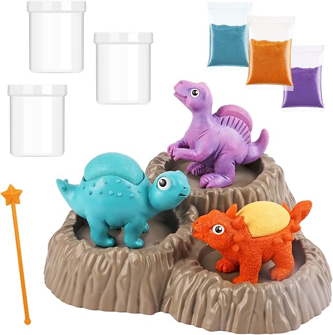 XXTOYS Crystal Growing Kit for Kids - 3 Vibrant Colored Dinosaurs to Grow - Science Kits for Kids Age 6-8, Great Gifts Toys for Boys & Girls 8-12, STEM Projects for Kid