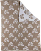 Living Textiles Chenille Knitted Blanket - Taupe Rainbow
