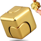 Metal Fidget Spinner Cube Kinetic Toy for Kid Adult, Cool EDC Small Gadget Desk Toy Finger Game for Boy Men Gift Classroom Prize, 2-in-1 Hand Spinner Infinity Cube Block Gyro for Stress Relief
