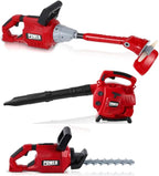 3 Pcs Toy Gardening Tool Set for Kids Toy Leaf Blower Weed Trimmer Hedge Trimmer Pretend Play Set with Lights and Sounds Birthday for Boys Girls