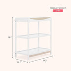 Dream On Me Emerson Baby Changing Table – Compact Modern Changing Station with 2 Open Shelves, New Zealand Pinewood, Easy-to-Clean Non-Toxic Finish, Space-Saving Nursery Storage – Vintage White Oak