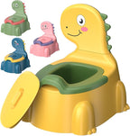 Potty Training Toilet Toddler Potty Chair Kids Boys Girls Dinosaur Animal Comfortable Potties Training Seat for Childrens Ages 1-3 Portable Baby Toilets with Lid Back Easy to Clean Potty Trainer
