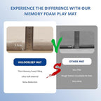 Baby Play Mat for Floor,1.3" Thick Memory foam Tummy Time Mat,79"×158“ Extra Large Soft Coral Velvet Nursery Rug,Non Slip Safe for Crawling,Toddlers,Infants,kids,Tatami Style for Living Room(Beige)