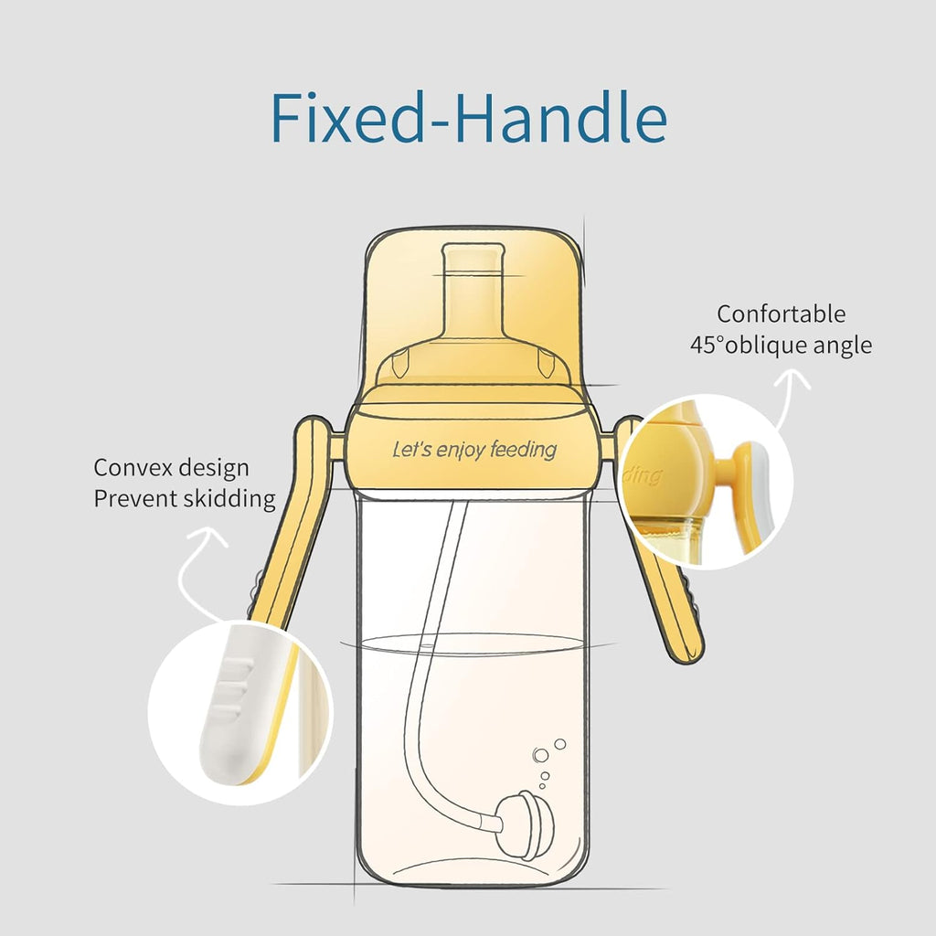 POTATO Sippy Cup For Toddlers with Straw Spill Proof, PPSU Learner Cup with Handle for Baby 1 year old, Water Bottle with weighted ball, 10 Ounce Red