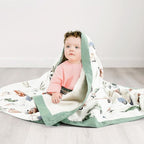 GRSSDER Cotton Muslin Quilt Blanket - Silky Soft and Breathable Baby Blanket Quilt, Oversized Muslin Blankets for Newborns, Toddlers & Kids, 6 Layers Reversible Design for All Seasons, 47" x 47"