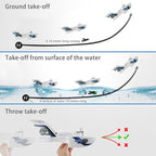 fisca Remote Control Airplane RC Amphibious Plane 2.4Ghz 3 Channel Foam Drone RTF Aircraft Take Off from Land and Water, with Gyroscope and 2 Batteries for Kids 14+ Years Old