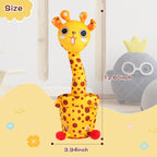 Dancing Talking Giraffe Toy, Stuffed Animal Baby Toy Repeating What You Say, Glowing Musical Electronic Giraffe with 60 Songs, Gift for Kids 3+ Years Old