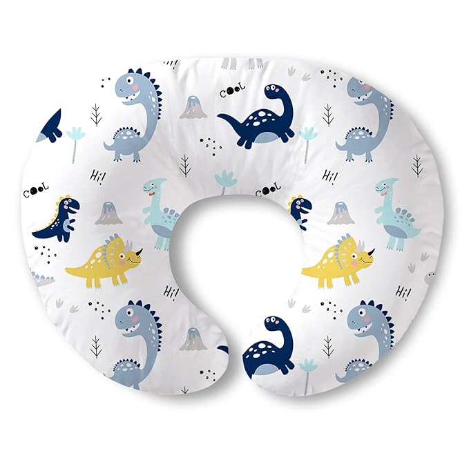 Plushii Nursing Pillow, Breathable Nursing Pillows for Breastfeeding, Breast Feeding Pillows for Mom, Breastfeeding Pillows for Bottle Feeding, Tummy Time, Sitting Support - Dinosaurs World