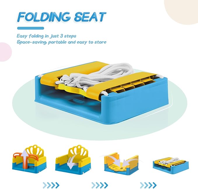 Taleco Gear Foldable Toddler Swing Set, Indoor & Outdoor Baby Swing, Kids Swing Set for Backyard, Safe and Durable Design, Grow with Your Child (Blue)