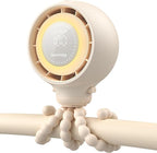 Dreamegg Portable Stroller Fan - 4000mAh Rechargeable Baby Stroller Fan With LED Display, Night Light, Hidden Blade, Detachable 4 Speed 360°Rotate, Handheld Cooling for Crib,Travel, Car Seat, Bedroom