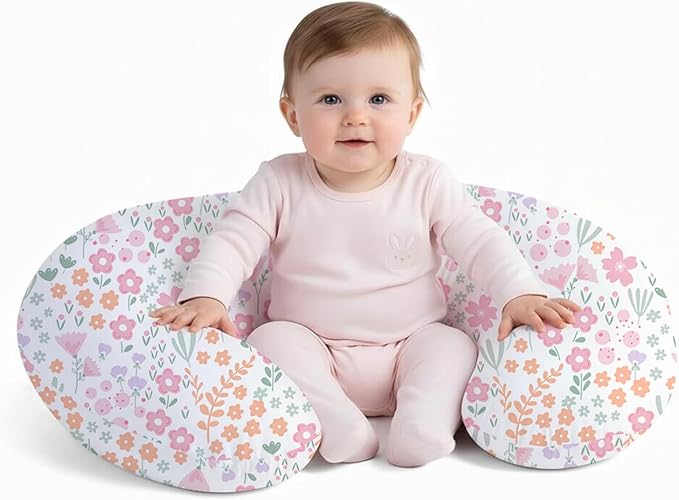 Little Grape Land Nursing Pillow, Breastfeeding Pillows, Baby Support Pillow for Nursing, Bottle Feeding, Tummy Time with Machine Washable Cover & Breathable Filling(Ditsy Floral)