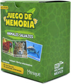 Menique Wild Animals Memory Matching Game – Spanish Edition – 80 Cards (40 Pairs) with Real Photos – Educational Game in Spanish for Kids and Adults – Includes Booklet