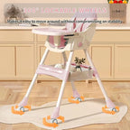 High Chairs for Babies and Toddlers, 4 in 1 Convertible Baby High Chair, Portable High Chair for Travel with Adjustable Height and Back, Foldable HighChair with Wheels& Pu Cushion