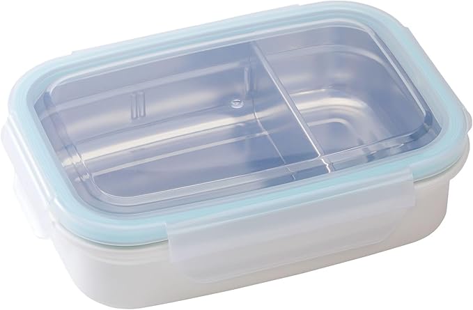 Innobaby Keepin' Fresh Stainless Steel Divided Bento Snack Box with Lid for Kids and Toddlers, Removable Divider, BPA Free, 19 oz, Aqua