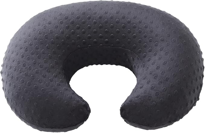 Nursing Pillow and Positioner Breastfeeding and Bottle Feeding, Propping Baby, Tummy Time, Sitting Support for Baby Boy and Baby Girl, with Removable Dots Cover (Black)