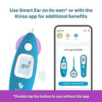 Kinsa Smart Ear Thermometer for Fever - Medical Infrared Termometro - FDA Cleared for Body Temperature Readings for All Ages - Connects to a Smartphone App to Track Symptoms and Get Illness Guidance