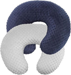 iEvolve Nursing Pillow Cover Breast Feeding Pillow Support Positioner Lounger Cover for Baby Boy Girl(Navyblue&Silver Grey 2Pack)