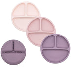WeeSprout Silicone Divided Plates (No Lids), 100% Food Grade Silicone Plates for Toddlers & Kids, Dishwasher & Microwave Safe