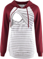 GINKANA Women's Nursing Hoodie Sweatshirt Long Sleeves Breastfeeding Maternity Tops Casual Clothes