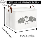 HIYAGON Baby Basket - Cute Elephant Toy Storage Bin Organizer Box Gift Basket for Boys and Girls (Love Elephants)