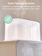 Baby Bottle Warmer, Grownsy 10-in-1 Fast Bottle Warmer Accurate Temp Control, with LCD Display, Timer, Defrost, Sterili-zing, Keep 24H, Double Bottle Warmer for Breastmilk& Formula, Heat Baby Food