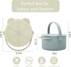 Snack Cups for Toddlers, Silicone Snacks Containers, Baby Food Catcher Spill Proof, Kid Snacks Holder with DustProof Lid, 2 Pack Dishwasher Safe and BPA Free 9 Oz