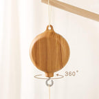 Baby Crib Mobile Musical Box - Mobile Rotary Music Box Imitation Wood - Music Box with Rotating Hook -Crib Mobile Motor Battery Operated Plays 12 Tunes Crib Toys Attachments (Without Arm)