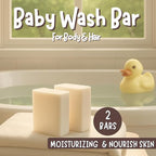 Unscented Baby Soap Bar for Sensitive Skin | Only 7 Ingredients | Gentle Wash for Babies, Toddlers, Kids, and Adults | Organic and Natural Ingredients | 2 Bars