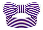 Creative Knitwear Northwestern Wildcats Infant Girls Purple/White Striped Hair Knot Headband Embroidered Logo - Size Newborn - 4T