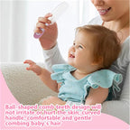 Baby Hair Brush and Comb Sets, New Born Baby Hair Brushes, Perfect Baby Registry Gift for Newborns(Pink)