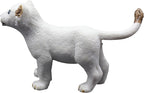 FUNSHOWCASE African Jungle Animals Running White Lion Cub Toy Figure Realistic Plastic Figurine Height 1.6-inch