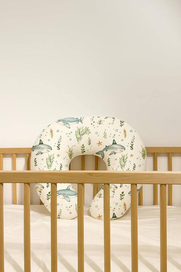 Nursing Pillow Covers 2 Pack, Breastfeeding Pillow Slipcovers Soft and Stretchy, Nursing Covers for Baby Girls Boys Newborn