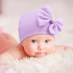 BQUBO Newborn Baby Hats Mittens Set Hospital Hat Beanie Infant Bow Hats Baby Gloves No Scratch Mittens for 0-6 Months