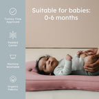 Snuggle Me® Baby Lounger Curve (0-6 Months) - Premium Organic Cotton with Foam Core, Machine-Washable Cover, Buttery-Soft & Breathable Infant Lounger with Travel Bag (30 in x 20 in x 1.9 in) - Gumdrop