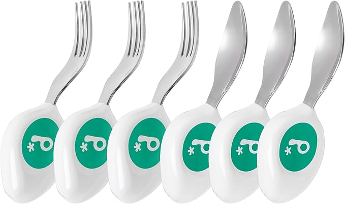 doddl 6-piece Spoon and Fork Set (3 Pairs) - Learn to use Toddler Silverware in Minutes, Toddler Utensils 1 year old & up, Baby Led Weaning Supplies