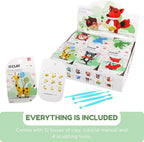 Air Dry Clay Kits - Modeling Clay for Kids, Ultra Light & Soft, Safe & Non-Toxic, DIY Airdryclay Kit with Sculpting Tools and Tutorials, Creatible Art Crafts Toys Gifts for Boys Girls