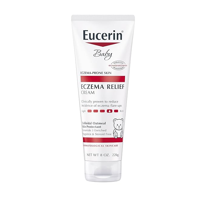 Eucerin Baby Eczema Relief Cream and Body Wash (13.5 Fl Oz) + Baby Eczema Cream (8 Oz), Fragrance Free Skin Care Set with Colloidal Oatmeal (Skin Protectant)