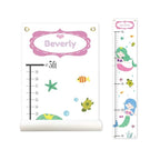 Sungwon Personalized Kids Canvas Growth Chart, Mermaid