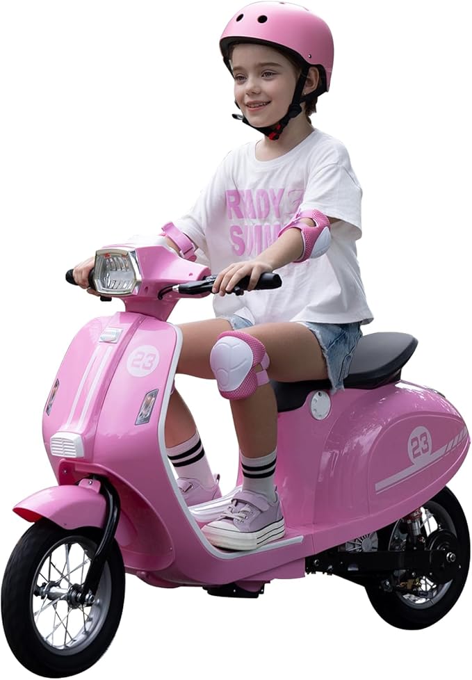 Kids Motorcycle, 2 Wheel Electric Motorcycle for Girls Ages 8-14, 24V Ride on Toys with Music, Story, Headlight, 3 Speed Options, Up to 60min Ride Time, for Riders up to 143 lbs, Easy Assemble, Pink