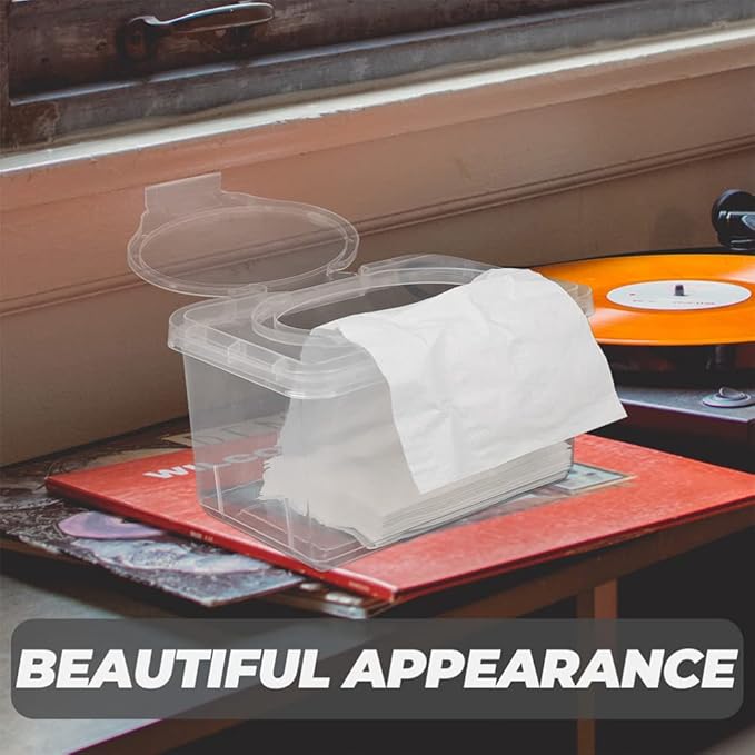 Flushable Wipes Dispenser 2pcs Clear Plastic Baby Wipes Dispenser Portable Refillable Tissue Box On- The- Go Baby Wipes Holder for Outdoor Travel Wipe Warmer