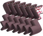 12 Pack Soft Corner Protector Baby Proofing Edge and Corner Guards, Table Corner Protectors for Furniture, Safety Pre-Taped Rubber Corner Covers for Fireplace, Stair, Cabinet (Brown)