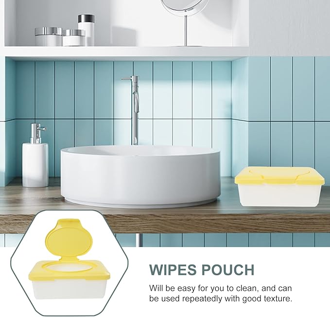 Baby Wipes Dispenser Baby Wips 3pcs Refillable Wipes s Holders s Tissue Cases Travel s(Random Color)