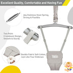 FUNLIO 2 in 1 Swing Set for Toddler & Baby Jumper, Heavy Duty Kids Swing & Bouncer with 4 Sandbags, Foldable Metal Stand for Indoor/Outdoor Play, Easy to Assemble and Store - Grey